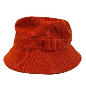 NWOT VTG 03 Banana Republic Bucket Hat M/L Orange Corduroy Hippie Hobo Packable